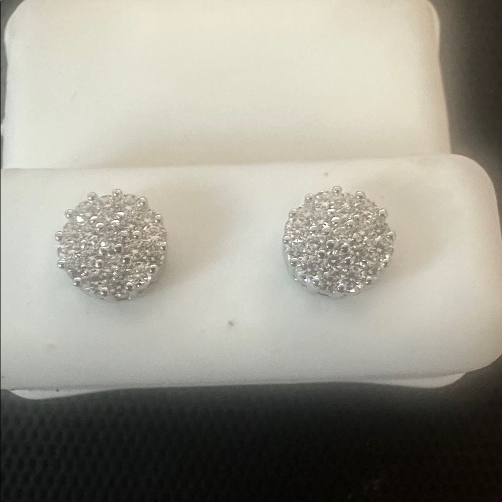 Sterling silver moissanite  honeycomb Earrings